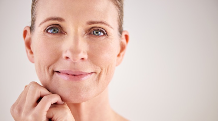 Smiling woman with great skin